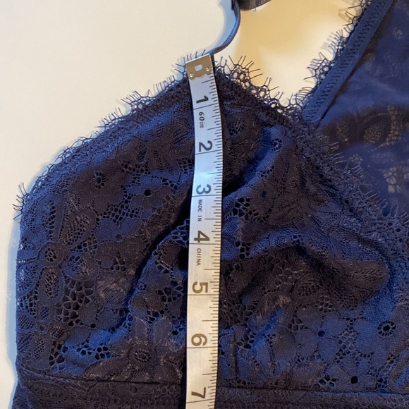XL navy Aerie Racerback Bralette, Eyelash Lace Bra Adjustable Straps EUC 1X blue - Picture 14 of 14
